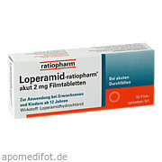 Loperamid - ratiopharm akut 2mg Filmtabletten ratiopharm GmbH