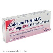 Calcium D3 Stada 600mg/ 400 I. E.  Kautabletten Stada GmbH