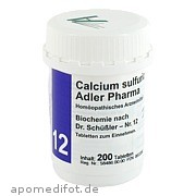 Biochemie Adler 12 Calcium Sulfuricum D 6 Adler Ph Adler Pharma Produktion und Vertrieb GmbH