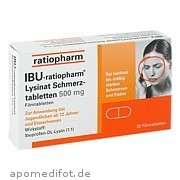 Ibu - ratiopharm Lysinat Schmerztabletten 500mg ratiopharm GmbH