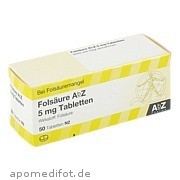 Bild für Folsäure AbZ 5mg Tabletten - 50 Stück von AbZ Pharma GmbH Bild für Bild für Folsäure AbZ 5mg Tabletten - 50 Stück von AbZ Pharma GmbH