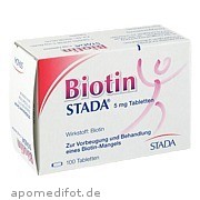 Bild für Biotin STADA 5mg Tabletten - 100 Stück von STADA GmbH Bild für Bild für Biotin STADA 5mg Tabletten - 100 Stück von STADA GmbH