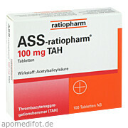 Bild für Bild für Ass-ratiopharm 100mg TAH - 100 Stück von ratiopharm GmbH