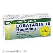 Bild für Loratadin 10 Heumann - 50 Stück von HEUMANN PHARMA GmbH & Co. Generica KG Bild für Bild für Loratadin 10 Heumann - 50 Stück von HEUMANN PHARMA GmbH & Co. Generica KG