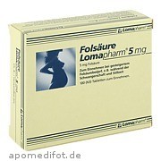 Bild für Folsäure Lomapharm 5mg - 100 Stück von LOMAPHARM Rudolf Lohmann GmbH KG Bild für Bild für Folsäure Lomapharm 5mg - 100 Stück von LOMAPHARM Rudolf Lohmann GmbH KG