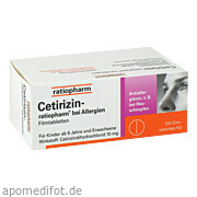 Cetirizin - ratiopharm bei Allergien 10 mg Filmtabl.  ratiopharm GmbH