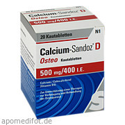 Calcium Sandoz D Osteo 500mg/400i. E.  Kautablette Hexal AG