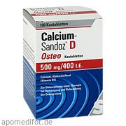 Bild für Bild für CALCIUM SANDOZ D OSTEO 500MG/400I.E. Kautablette - 100&nbsp;Stück von Hexal AG