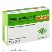 Bild für Magnesiocard forte 10 mmol Orange - 20 Stück von Verla-Pharm Arzneimittel GmbH & Co. KG Bild für Bild für Magnesiocard forte 10 mmol Orange - 20 Stück von Verla-Pharm Arzneimittel GmbH & Co. KG