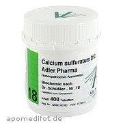 Biochemie Adler 18 Calcium Sulfuratum D12 Adler Ph Adler Pharma Produktion und Vertrieb GmbH