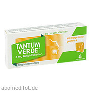 Bild für Bild für Tantum Verde 3mg mit Orange-Honiggeschmack - 20&nbsp;Stück von ANGELINI Pharma Ã–sterreich GmbH