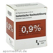 Bild für KOCHSALZ 0.9% ISOTON PL - 20X20 Milliliter von Fresenius Kabi Deutschland GmbH Bild für Bild für KOCHSALZ 0.9% ISOTON PL - 20X20 Milliliter von Fresenius Kabi Deutschland GmbH