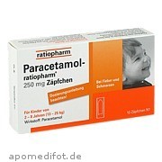 Paracetamol - ratiopharm<br>250mg Zäpfchen