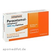 Bild für Paracetamol-ratiopharm 1000mg Zäpfchen - 10 Stück von ratiopharm GmbH Bild für Bild für Paracetamol-ratiopharm 1000mg Zäpfchen - 10 Stück von ratiopharm GmbH