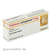 Bild für Folsäure-ratiopharm 5mg - 20 Stück von ratiopharm GmbH Bild für Bild für Folsäure-ratiopharm 5mg - 20 Stück von ratiopharm GmbH