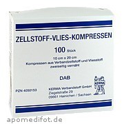 Bild für ZELLSTOFF VLIES-KOMPRESSEN 10CMX20CM UNSTERIL - 100 Stück von KERMA Verbandstoff GmbH Bild für Bild für ZELLSTOFF VLIES-KOMPRESSEN 10CMX20CM UNSTERIL - 100 Stück von KERMA Verbandstoff GmbH