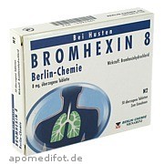 Bild für BROMHEXIN 8 BERLIN CHEMIE - 50 Stück von BERLIN-CHEMIE AG Bild für Bild für BROMHEXIN 8 BERLIN CHEMIE - 50 Stück von BERLIN-CHEMIE AG