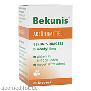 Bild für BEKUNIS DRAGEES BISACODYL 5mg - 80 Stück von Roha Arzneimittel GmbH Bild für Bild für BEKUNIS DRAGEES BISACODYL 5mg - 80 Stück von Roha Arzneimittel GmbH