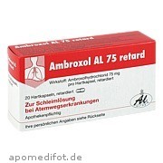 Bild für AMBROXOL AL 75 RETARD - 20 Stück von ALIUD Pharma GmbH Bild für Bild für AMBROXOL AL 75 RETARD - 20 Stück von ALIUD Pharma GmbH