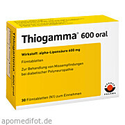 Thiogamma 600 Oral Wörwag Pharma GmbH & Co.  Kg