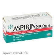 Bild für Bild für ASPIRIN N 100mg - 98 Stück von Bayer Vital GmbH GB Pharma