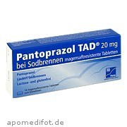 Bild für Pantoprazol TAD 20mg bei Sodbrennen - 14 Stück von TAD Pharma GmbH Bild für Bild für Pantoprazol TAD 20mg bei Sodbrennen - 14 Stück von TAD Pharma GmbH