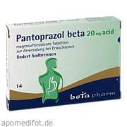 Bild für Pantoprazol beta 20mg acid magensaftresist. Tabl. - 14 Stück von betapharm Arzneimittel GmbH Bild für Bild für Pantoprazol beta 20mg acid magensaftresist. Tabl. - 14 Stück von betapharm Arzneimittel GmbH
