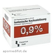 Bild für KOCHSALZ 0.9% ISOTON PL - 20X10 Milliliter von Fresenius Kabi Deutschland GmbH Bild für Bild für KOCHSALZ 0.9% ISOTON PL - 20X10 Milliliter von Fresenius Kabi Deutschland GmbH