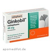 Bild für Bild für GINKOBIL-ratiopharm 40mg Filmtabletten - 30&nbsp;Stück von ratiopharm GmbH