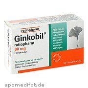 Bild für GINKOBIL ratiopharm 80 mg Filmtabletten - 120 Stück von ratiopharm GmbH Bild für Bild für GINKOBIL ratiopharm 80 mg Filmtabletten - 120 Stück von ratiopharm GmbH
