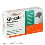 Bild für GINKOBIL ratiopharm 120 mg Filmtabletten - 60 Stück von ratiopharm GmbH Bild für Bild für GINKOBIL ratiopharm 120 mg Filmtabletten - 60 Stück von ratiopharm GmbH