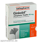 Bild für Ginkobil-ratiopharm Tropfen 40mg - 300 Milliliter von ratiopharm GmbH Bild für Bild für Ginkobil-ratiopharm Tropfen 40mg - 300 Milliliter von ratiopharm GmbH