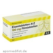 Bild für Bild für Eisentabletten AbZ 100 mg Filmtabletten - 50&nbsp;Stück von AbZ Pharma GmbH