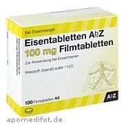 Bild für Eisentabletten AbZ 100 mg Filmtabletten - 100 Stück von AbZ Pharma GmbH Bild für Bild für Eisentabletten AbZ 100 mg Filmtabletten - 100 Stück von AbZ Pharma GmbH
