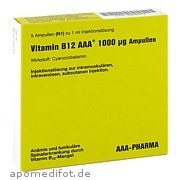 Bild für Vitamin B12 AAA 1000ug Amp - 5X1 Milliliter von AAA - Pharma GmbH Bild für Bild für Vitamin B12 AAA 1000ug Amp - 5X1 Milliliter von AAA - Pharma GmbH