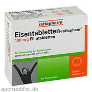 Bild für Eisentabletten-ratiopharm 100mg Filmtabletten - 100 Stück von ratiopharm GmbH Bild für Bild für Eisentabletten-ratiopharm 100mg Filmtabletten - 100 Stück von ratiopharm GmbH