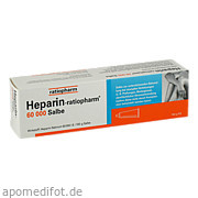 Bild für Heparin Ratiopharm 60000 Salbe - 150 Gramm von ratiopharm GmbH Bild für Bild für Heparin Ratiopharm 60000 Salbe - 150 Gramm von ratiopharm GmbH
