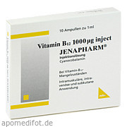 Bild für Bild für Vitamin B12 1000ug inject JENAPHARM - 10X1&nbsp;Milliliter von MIBE GmbH Arzneimittel