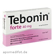Bild für Bild für TEBONIN FORTE 40MG - 60&nbsp;Stück von Dr.Willmar Schwabe GmbH & Co.KG