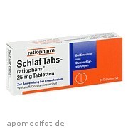 Bild für Schlaf Tabs-ratiopharm 25mg Tabletten - 20 Stück von ratiopharm GmbH Bild für Bild für Schlaf Tabs-ratiopharm 25mg Tabletten - 20 Stück von ratiopharm GmbH