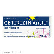 Bild für Cetirizin Aristo bei Allergien 10mg Filmtabletten - 7 Stück von Aristo Pharma GmbH Bild für Bild für Cetirizin Aristo bei Allergien 10mg Filmtabletten - 7 Stück von Aristo Pharma GmbH