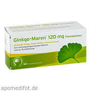 Bild für Ginkgo-Maren 120mg Filmtabletten - 60 Stück von Krewel Meuselbach GmbH Bild für Bild für Ginkgo-Maren 120mg Filmtabletten - 60 Stück von Krewel Meuselbach GmbH