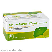 Bild für Ginkgo-Maren 120mg Filmtabletten - 120 Stück von Krewel Meuselbach GmbH Bild für Bild für Ginkgo-Maren 120mg Filmtabletten - 120 Stück von Krewel Meuselbach GmbH