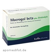 Bild für Macrogol beta plus Elektrolyte Pulver - 20 Stück von betapharm Arzneimittel GmbH Bild für Bild für Macrogol beta plus Elektrolyte Pulver - 20 Stück von betapharm Arzneimittel GmbH