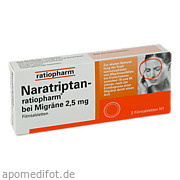 Bild für Bild für Naratriptan-ratiopharm bei Migräne - 2&nbsp;Stück von ratiopharm GmbH