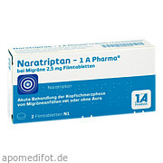 Naratriptan  -  1 A Pharma bei Migräne 2. 5mg Filmtab 1 A Pharma GmbH