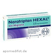 Bild für Bild für Naratriptan Hexal bei Migräne 2.5mg - 2&nbsp;Stück von Hexal AG