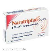 Naratriptan Migräne Stada 2. 5mg Filmtabletten Stadapharm GmbH