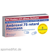Bild für Ambroxol 75 retard Heumann - 10 Stück von HEUMANN PHARMA GmbH & Co. Generica KG Bild für Bild für Ambroxol 75 retard Heumann - 10 Stück von HEUMANN PHARMA GmbH & Co. Generica KG