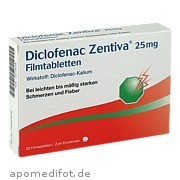 Diclofenac Zentiva 25 mg Filmtabletten Zentiva Pharma GmbH